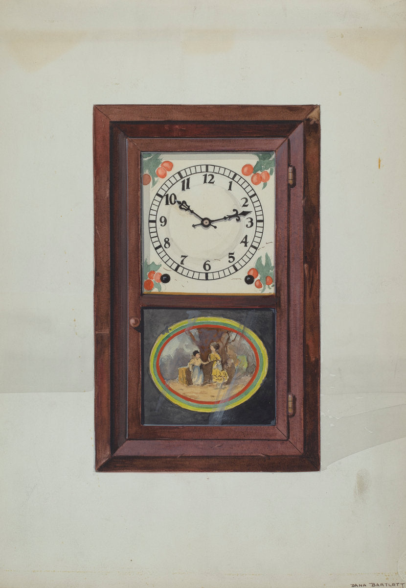 Clock, Seth Thomas by Dana Bartlett (American, 1882 - 1957), 16X12"(A3)Poster Print