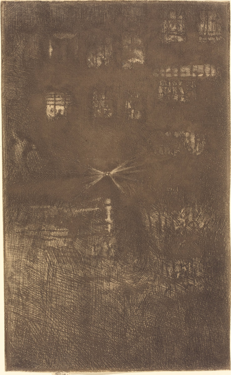 Nocturne: Dance House by James McNeill Whistler (American, 1834 - 1903), 16X12"(A3)Poster Print