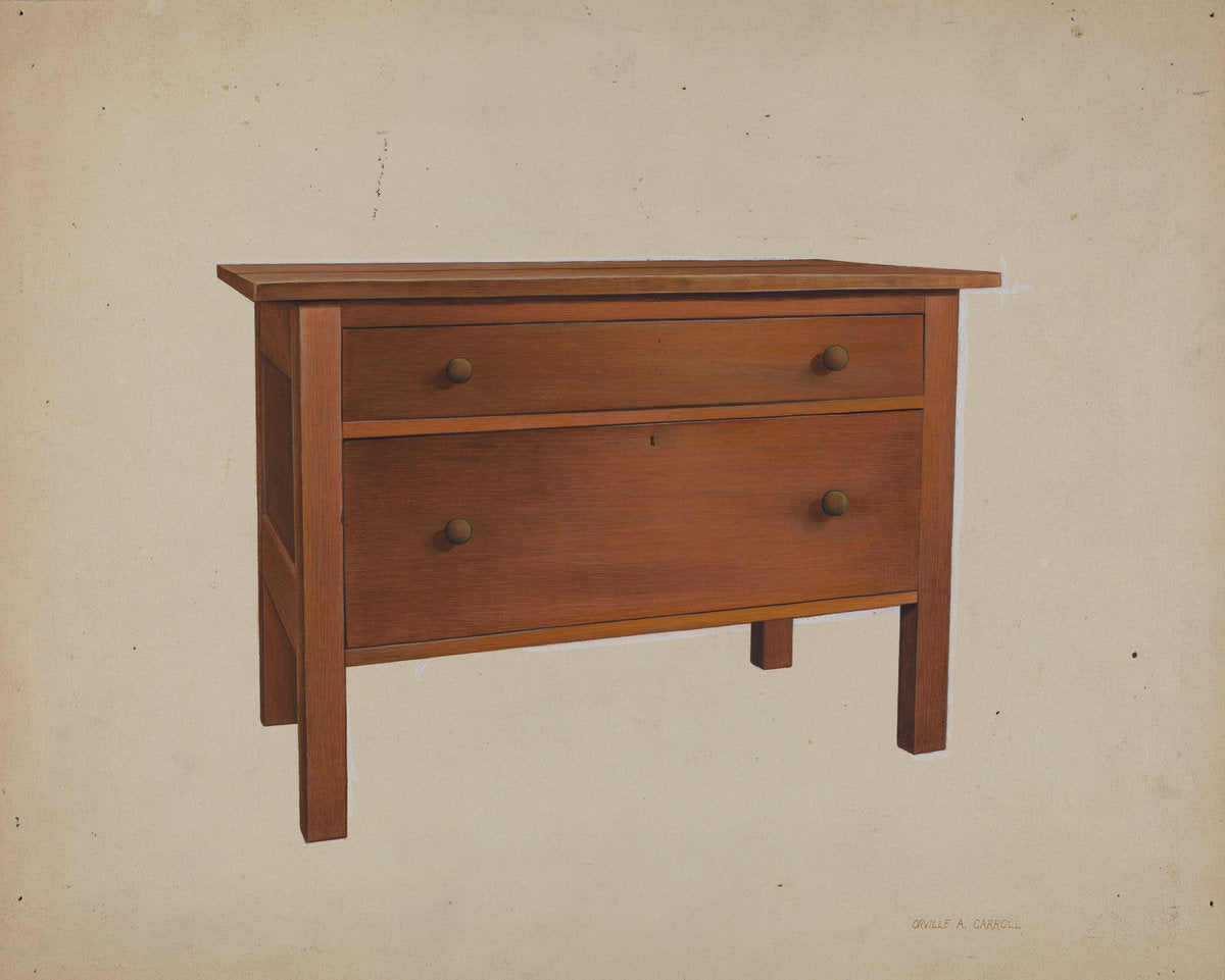 Shaker Table by Orville A. Carroll (American, active c. 1935), 16X12"(A3)Poster Print