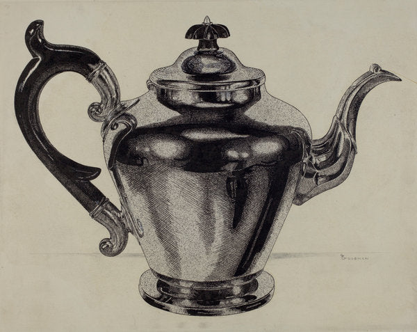 Pewter Teapot by Harry Goodman (American, active c. 1935), 16X12"(A3)Poster Print