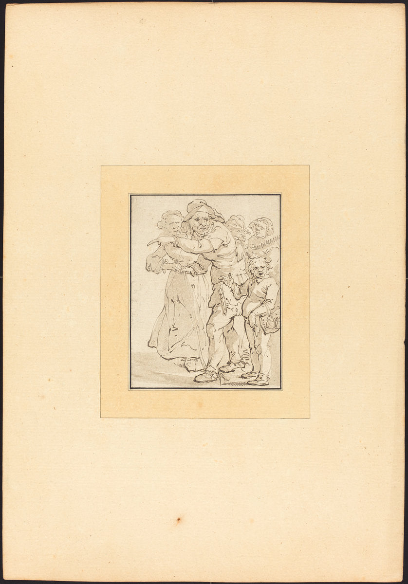 Peasant with Country Fair Singers by Katharina Prestel after Adriaen Pietersz van de Venne (German, 1747 - 1794), 16X12"(A3)Poster Print