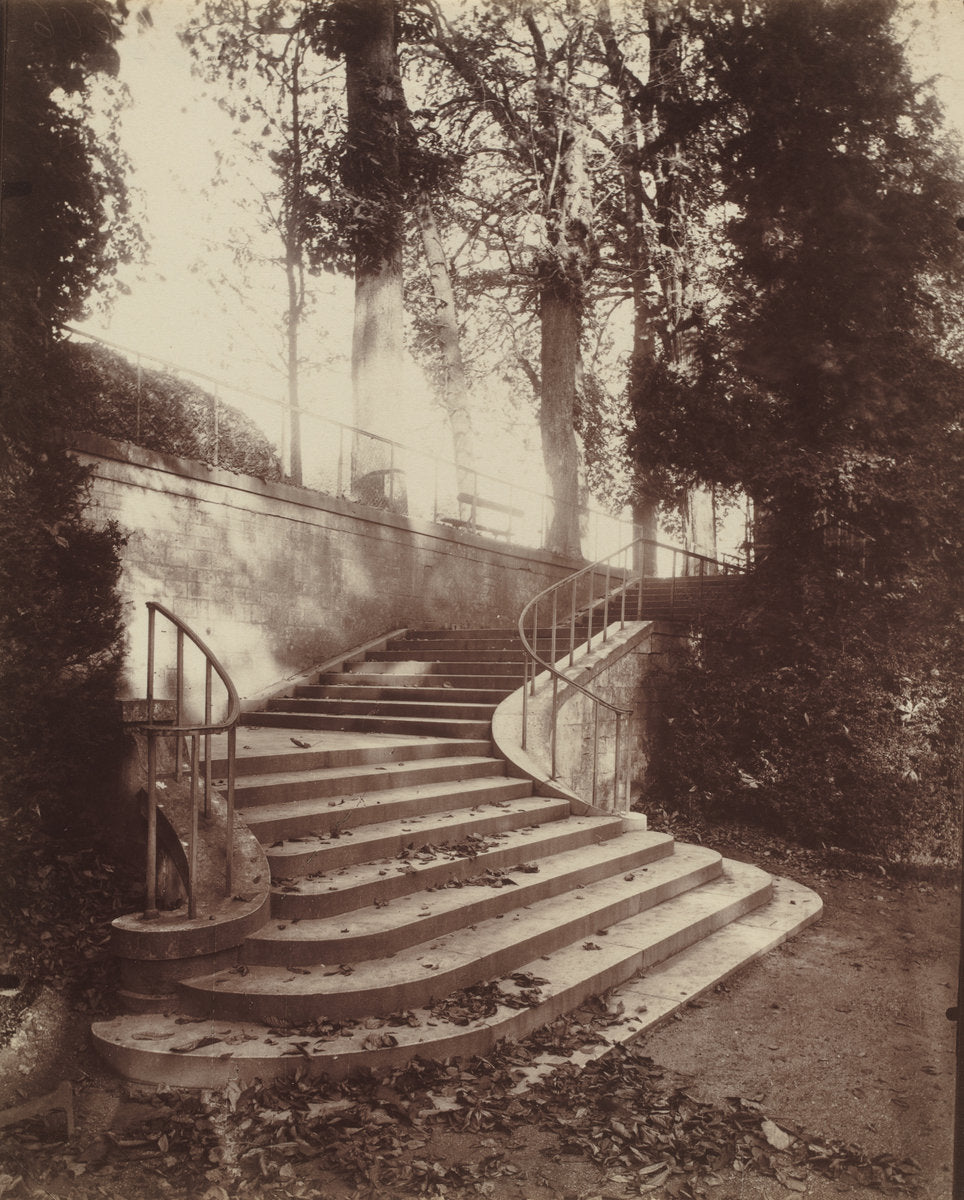 The Steps at Saint-Cloud by Eugène Atget (French, 1857 - 1927), 16X12"(A3)Poster Print