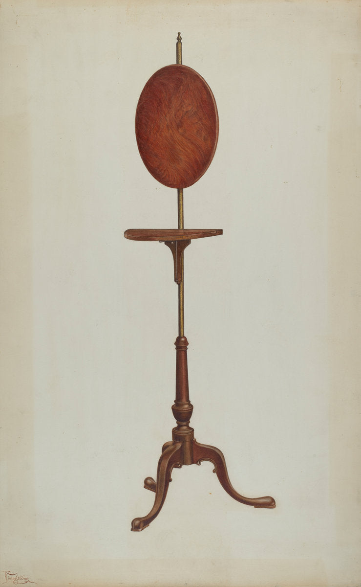 Pole Screen and Candlestand by Rolland Livingstone (American, active c. 1935), 16X12"(A3)Poster Print