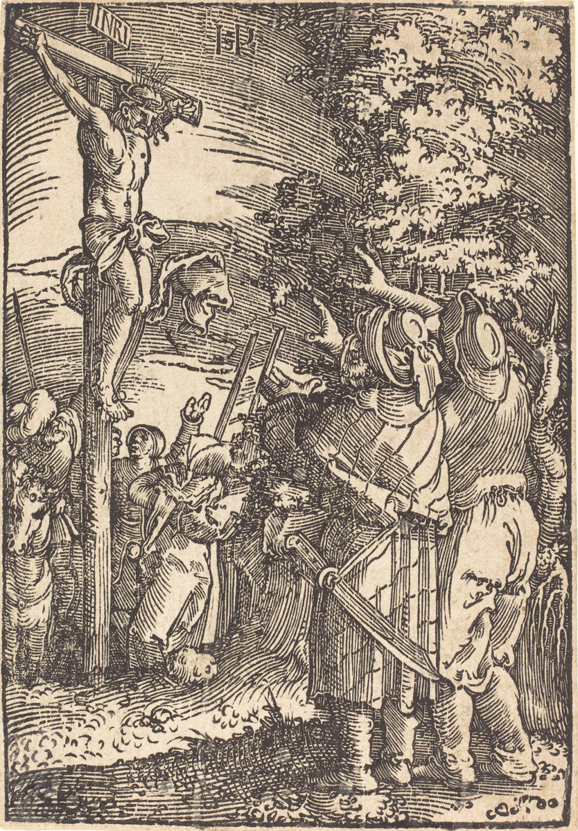 Christ on the Cross by Sebald Beham (German, 1500 - 1550), 16X12"(A3)Poster Print