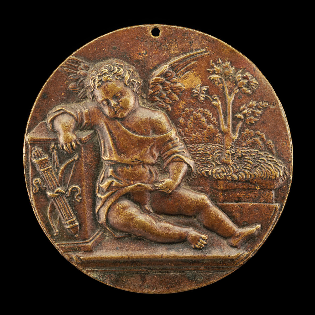 A Sleeping Cupid by Pseudo Antonio da Brescia (Venetian (?), active early 16th century), 16X12"(A3)Poster Print