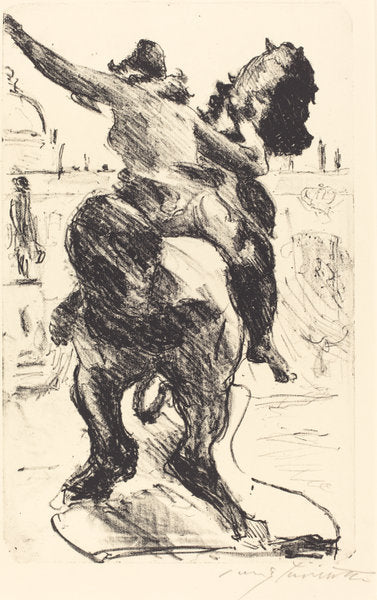 Statue of an Amazon at the Alte Museum (Amazonenstatue auf der Freitreppe des Alten Museums) by Lovis Corinth (German, 1858 - 1925), 16X12"(A3)Poster Print