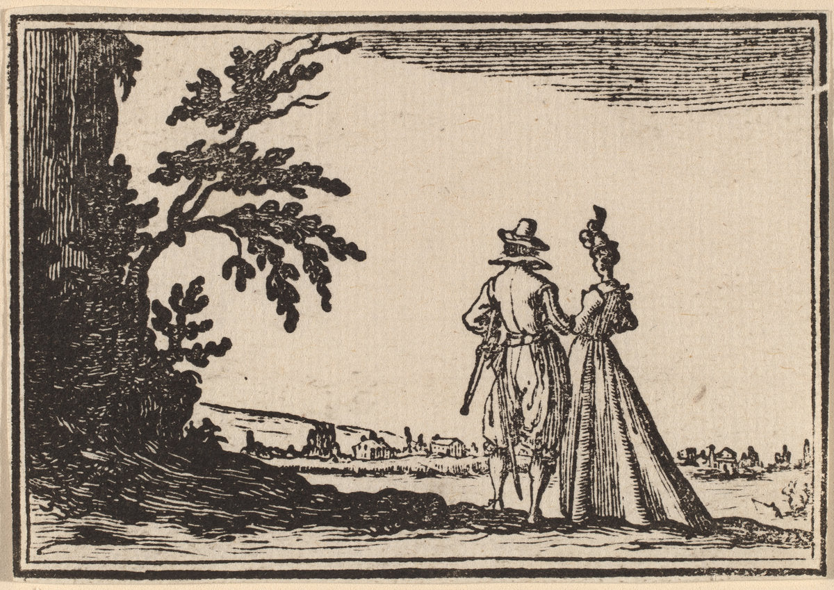 The Promenade by Edouard Eckman after Jacques Callot (Flemish, born c. 1600), 16X12"(A3)Poster Print