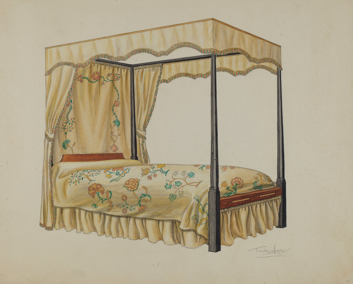 Bedstead by Frank Wenger (American, active c. 1935), 16X12"(A3)Poster Print