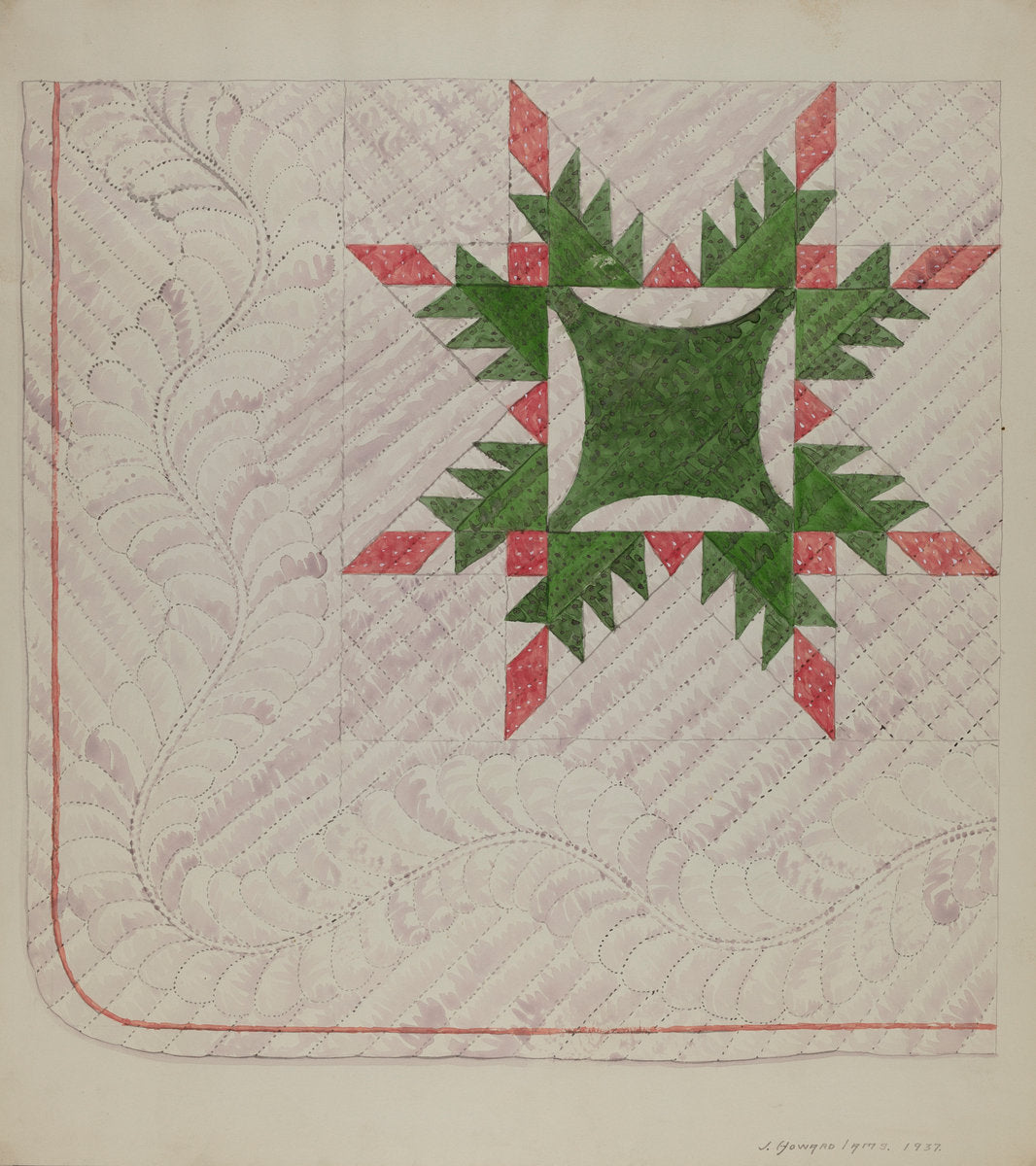 Quilt by J. Howard Iams (American, active c. 1935), 16X12"(A3)Poster Print