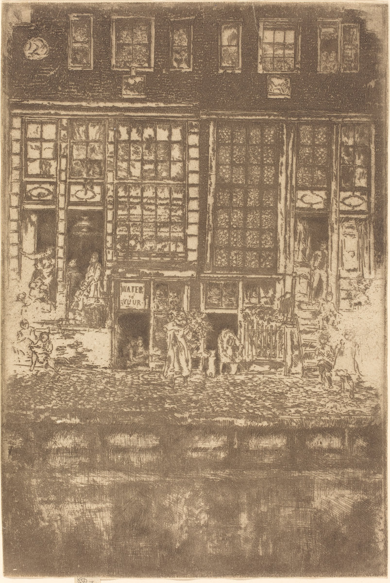 The Embroidered Curtain by James McNeill Whistler (American, 1834 - 1903), 16X12"(A3)Poster Print