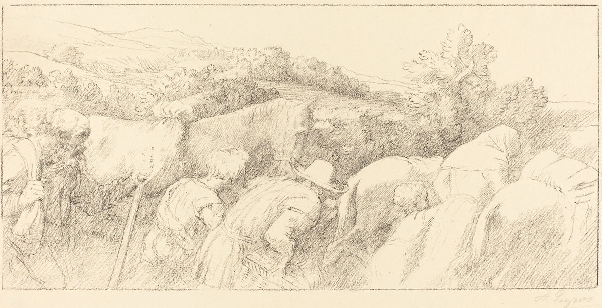 Return of the Peasants (Le retour des paysans) by Alphonse Legros (French, 1837 - 1911), 16X12"(A3)Poster Print