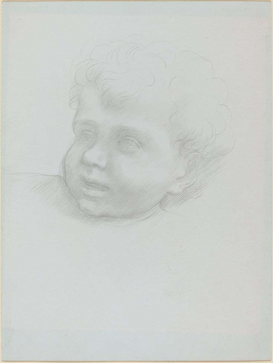 Head of a Child by Alphonse Legros (French, 1837 - 1911), 16X12"(A3)Poster Print