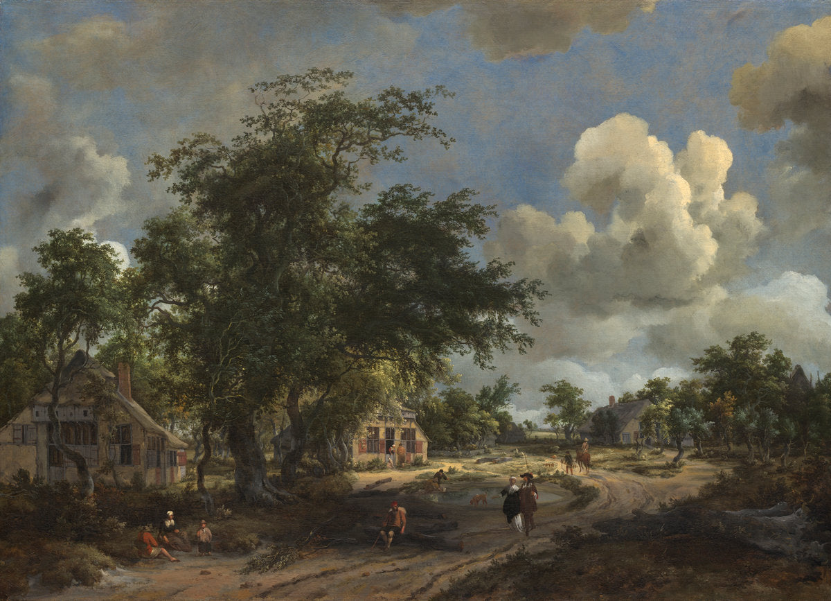 A View on a High Road by Meindert Hobbema (Dutch, 1638 - 1709), 16X12"(A3)Poster Print