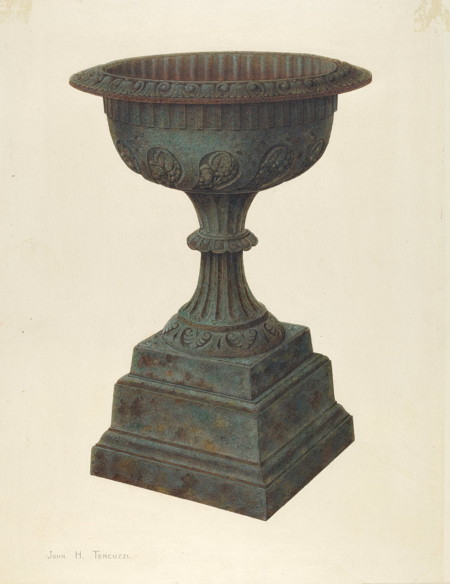 Garden Urn by John H. Tercuzzi (American, active c. 1935), 16X12"(A3)Poster Print