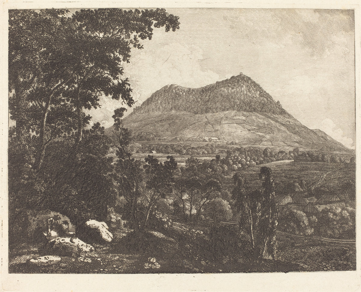 Landeskrone Mountain near Görlitz by Christoph Nathe (German, 1753 - 1806), 16X12"(A3)Poster Print