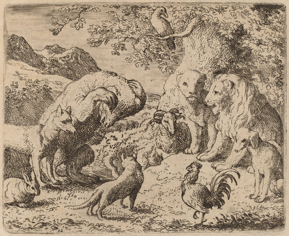 The Bear Beseeches the Lion for Justice by Allart van Everdingen (Dutch, 1621 - 1675), 16X12"(A3)Poster Print