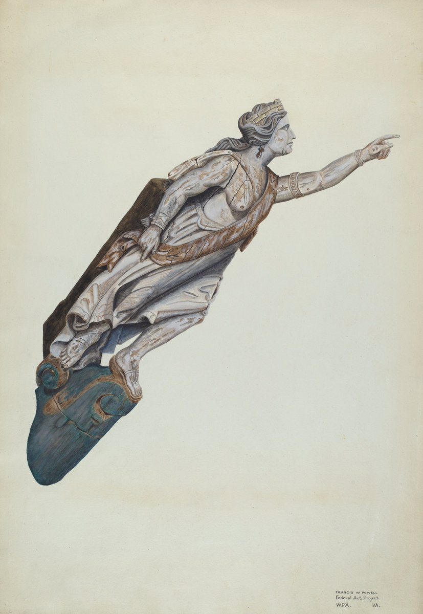 Figurehead by F.W. Powell (American, active c. 1935), 16X12"(A3)Poster Print