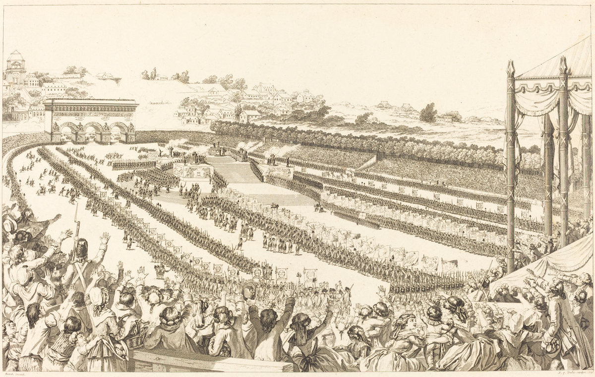 Federation Generale de Francais au Champ de Mars le 14 juillet 1790 by Antoine-Jean Duclos after Charles Monnet (French, 1742 - 1795), 16X12"(A3)Poster Print