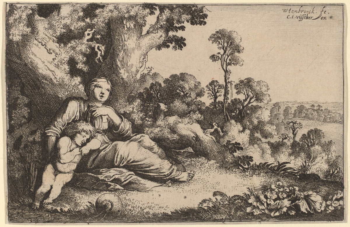 Hagar in the Desert by Moyses van Uyttenbroeck (Dutch, c. 1590 - 1648), 16X12"(A3)Poster Print