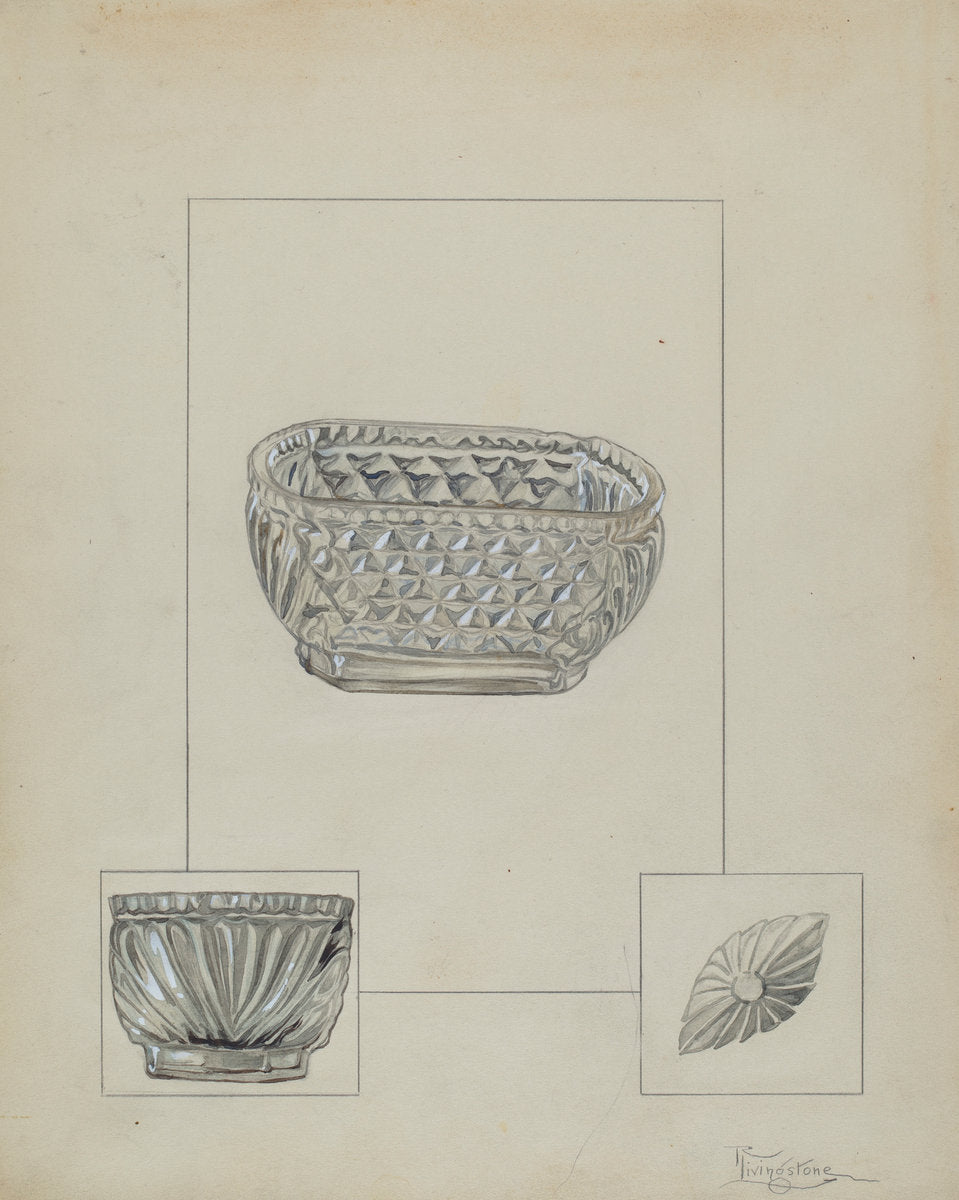 Glass Bowl by Rolland Livingstone (American, active c. 1935), 16X12"(A3)Poster Print