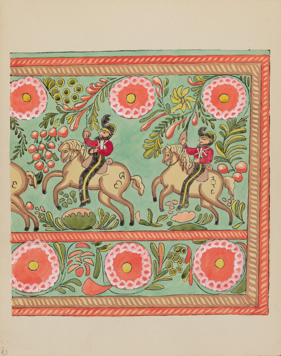 1935/1942 by American 20th Century (Plate 43: Painted Chest Design: From Portfolio "Spanish Colonial Designs of New Mexico"), 16X12"(A3)Poster Print