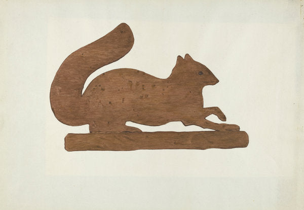 Squirrel Weather Vane by Mildred E. Bent (American, active c. 1935), 16X12"(A3)Poster Print