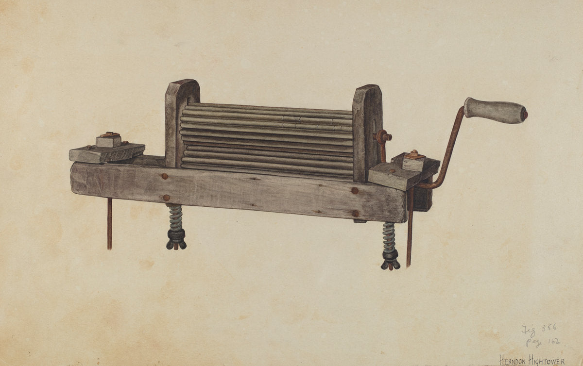 Clothes Wringer by Herndon Hightower (American, active c. 1935), 16X12"(A3)Poster Print