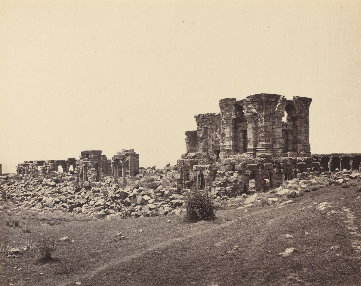 Ruins of Martand from Southeast by Samuel Bourne (British, 1834 - 1912), 16X12"(A3)Poster Print