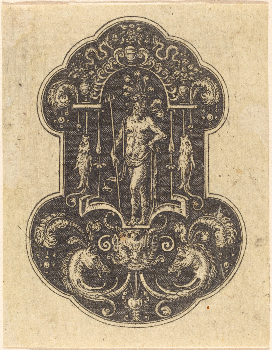 Neptune by Etienne Delaune (French, 1518/1519 - 1583), 16X12"(A3)Poster Print