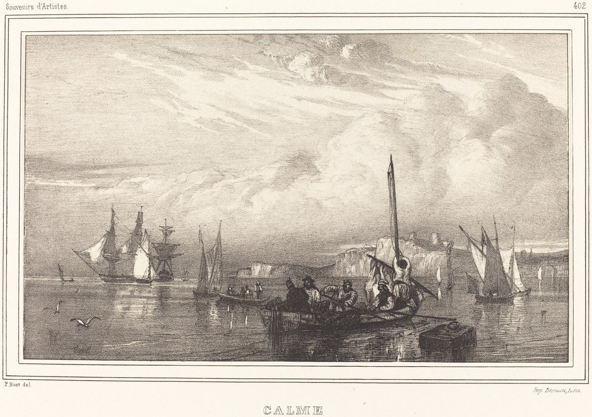 Calm (Calme) by Paul Huet (French, 1803 - 1869), 16X12"(A3)Poster Print