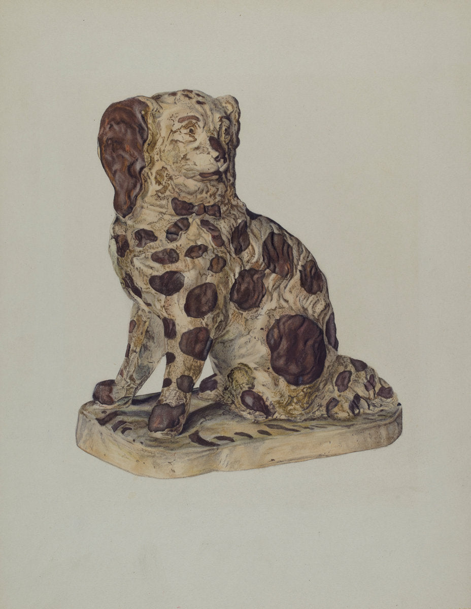 Ceramic Coach Dog by George Yanosko (American, active c. 1935), 16X12"(A3)Poster Print