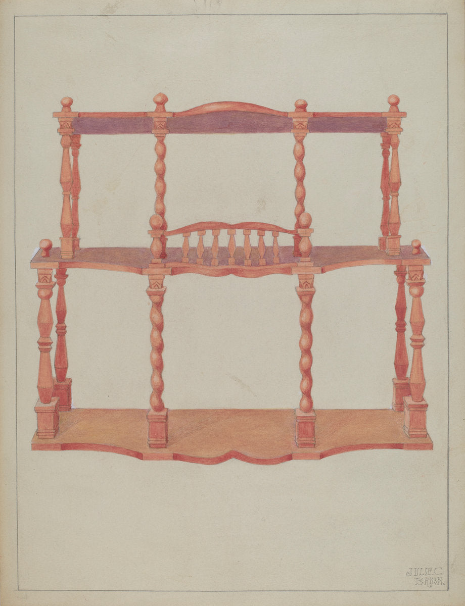 Brick-a-brack Shelf by Julie C. Brush (American, active c. 1935), 16X12"(A3)Poster Print