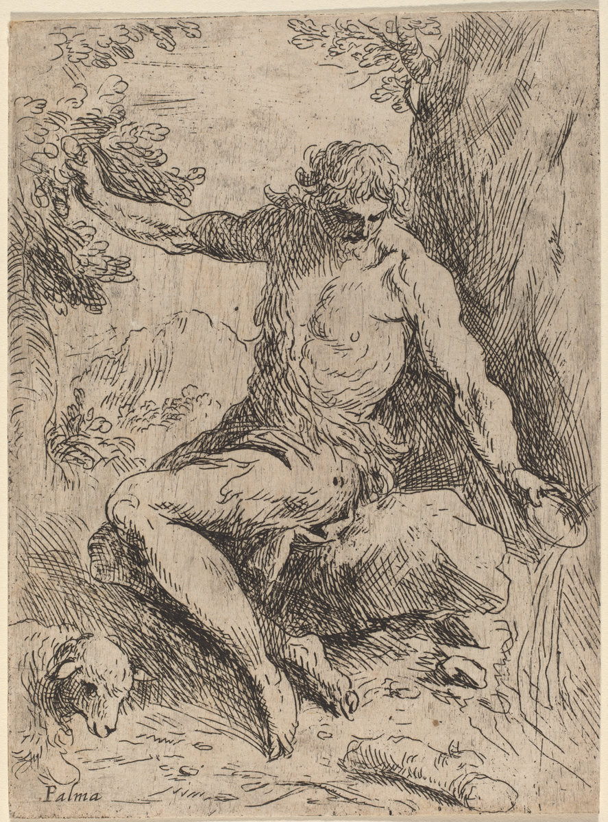 Saint John the Baptist by Jacopo Palma il Giovane (Italian, 1544 or 1548 - 1628), 16X12"(A3)Poster Print