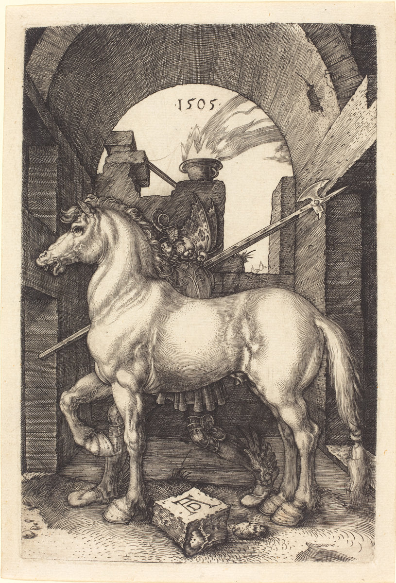 Small Horse by Albrecht Dürer (German, 1471 - 1528), 16X12"(A3)Poster Print