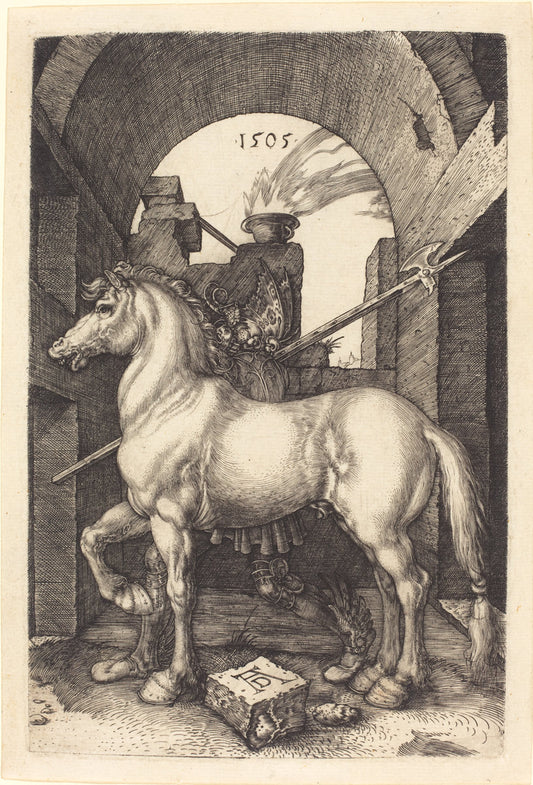 Small Horse by Albrecht Dürer (German, 1471 - 1528), 16X12"(A3)Poster Print