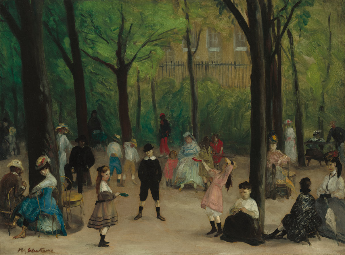 Luxembourg Gardens by William James Glackens (American, 1870 - 1938), 16X12"(A3)Poster Print