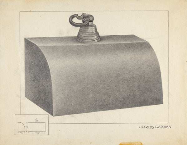 Pewter Foot Warmer by Charles Garjian (American, active c. 1935), 16X12"(A3)Poster Print