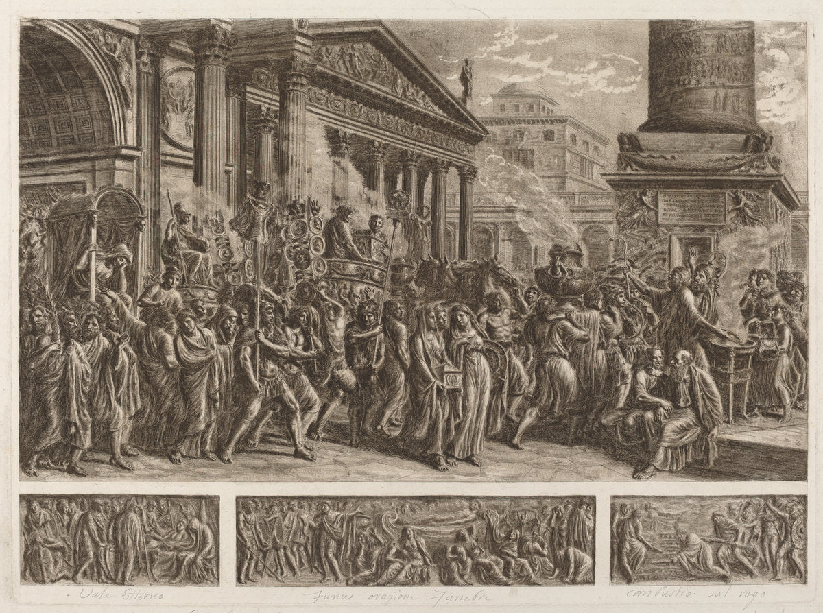 The Ashes of Trajan Carried in a Triumphal Procession by Luigi Ademollo (Italian, 1764 - 1849), 16X12"(A3)Poster Print