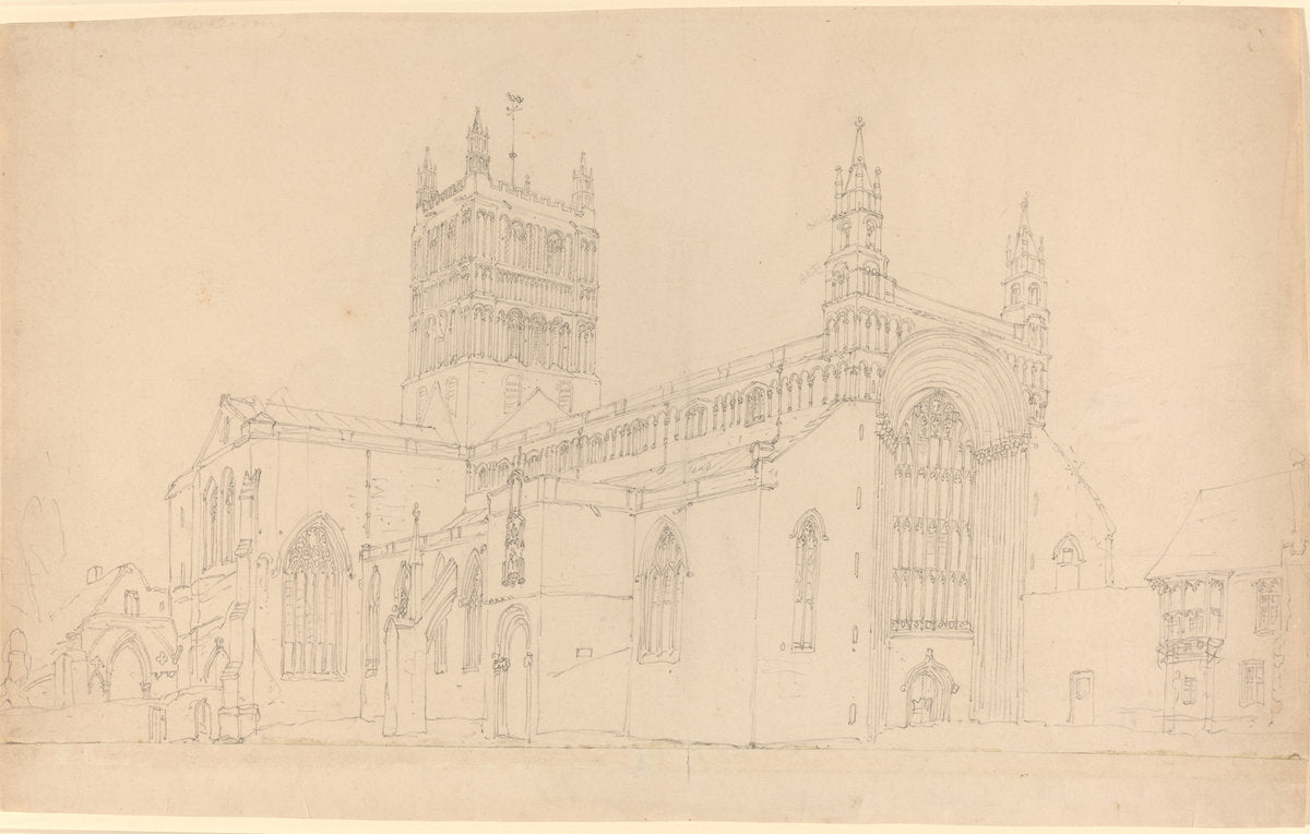 Tewkesbury Abbey by Joseph Mallord William Turner (British, 1775 - 1851), 16X12"(A3)Poster Print