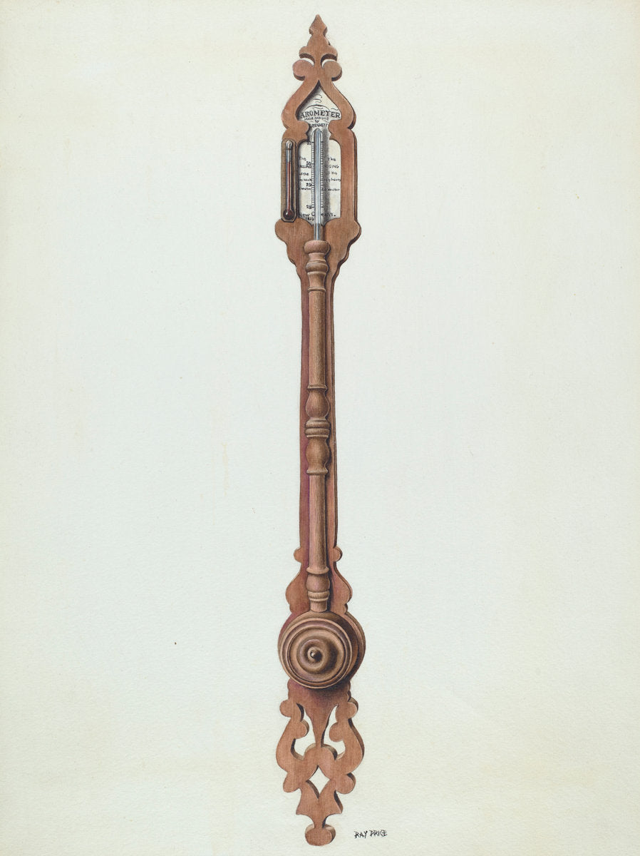 Mercury Barometer by Ray Price (American, active c. 1935), 16X12"(A3)Poster Print