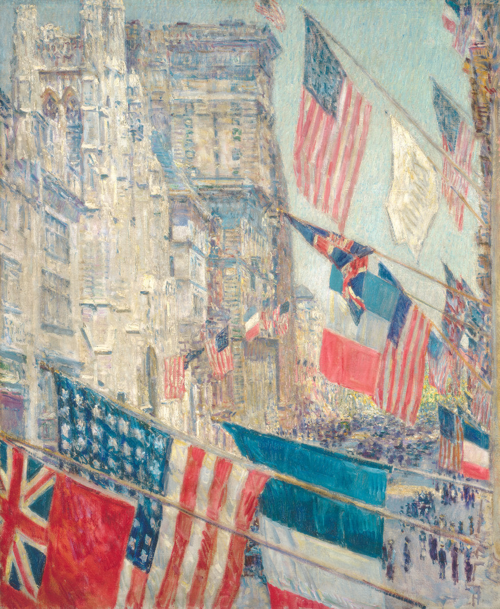 Allies Day, May 1917 by Childe Hassam (American, 1859 - 1935), 16X12"(A3)Poster Print