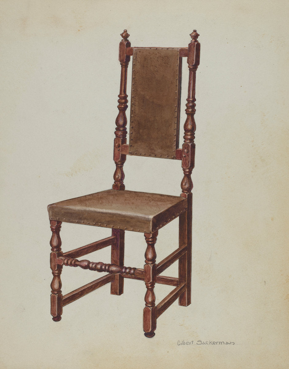 Side Chair by Gilbert Sackerman (American, active c. 1935), 16X12"(A3)Poster Print