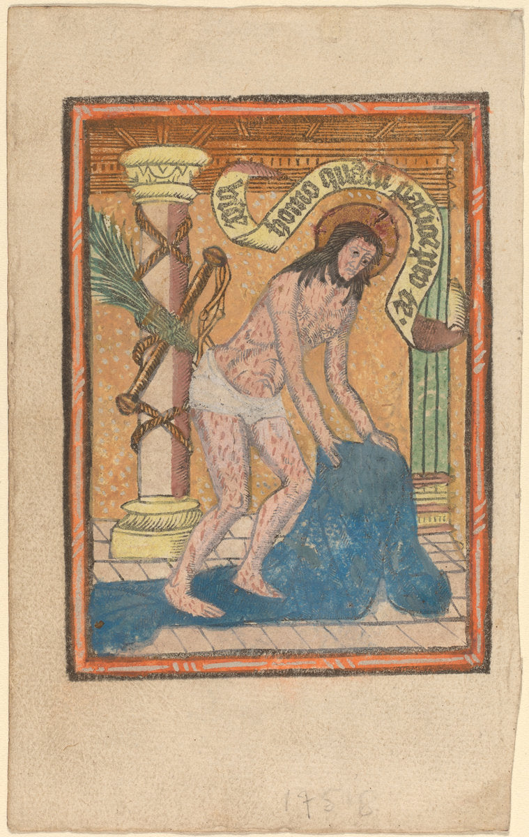 c. 1490 by Netherlandish or French 15th Century (The Man of Sorrows), 16X12"(A3)Poster Print