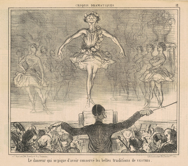 La danseur qui se pique d'avoir conservé ... by Honoré Daumier (French, 1808 - 1879), 16X12"(A3)Poster Print