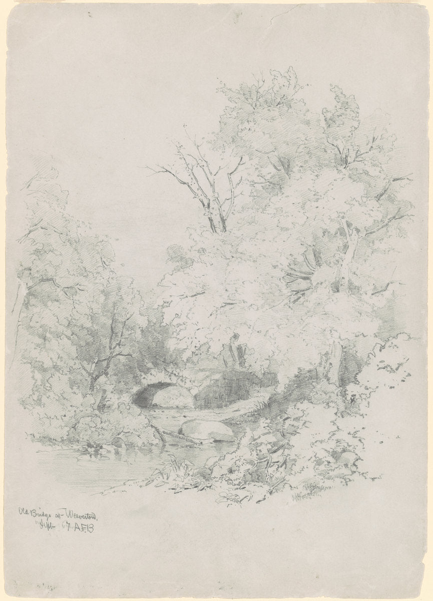 Old Bridge at Weaverton by Andrew Fisher Bunner (American, 1841 - 1897), 16X12"(A3)Poster Print