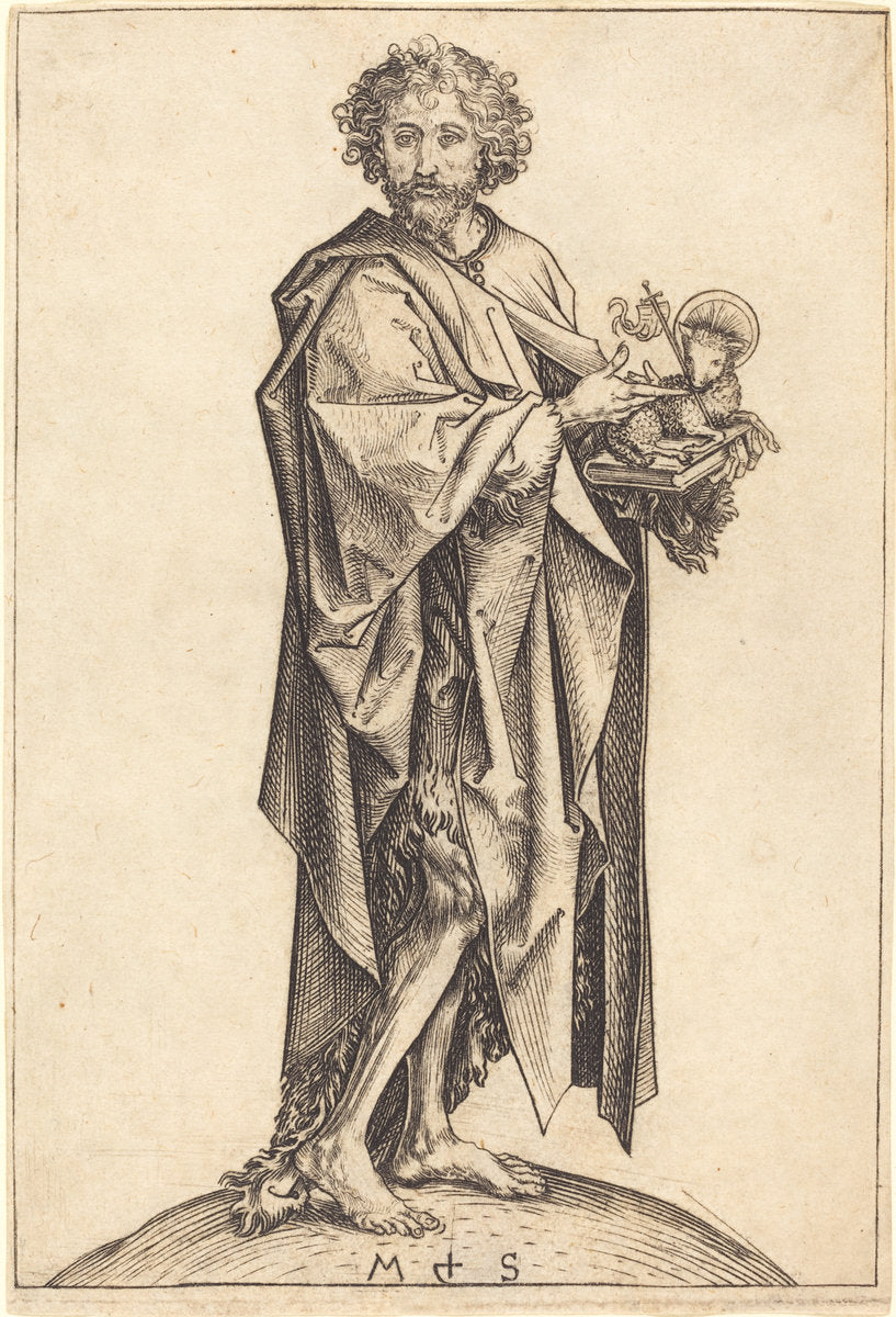 Saint John the Baptist by Martin Schongauer (German, c. 1450 - 1491), 16X12"(A3)Poster Print
