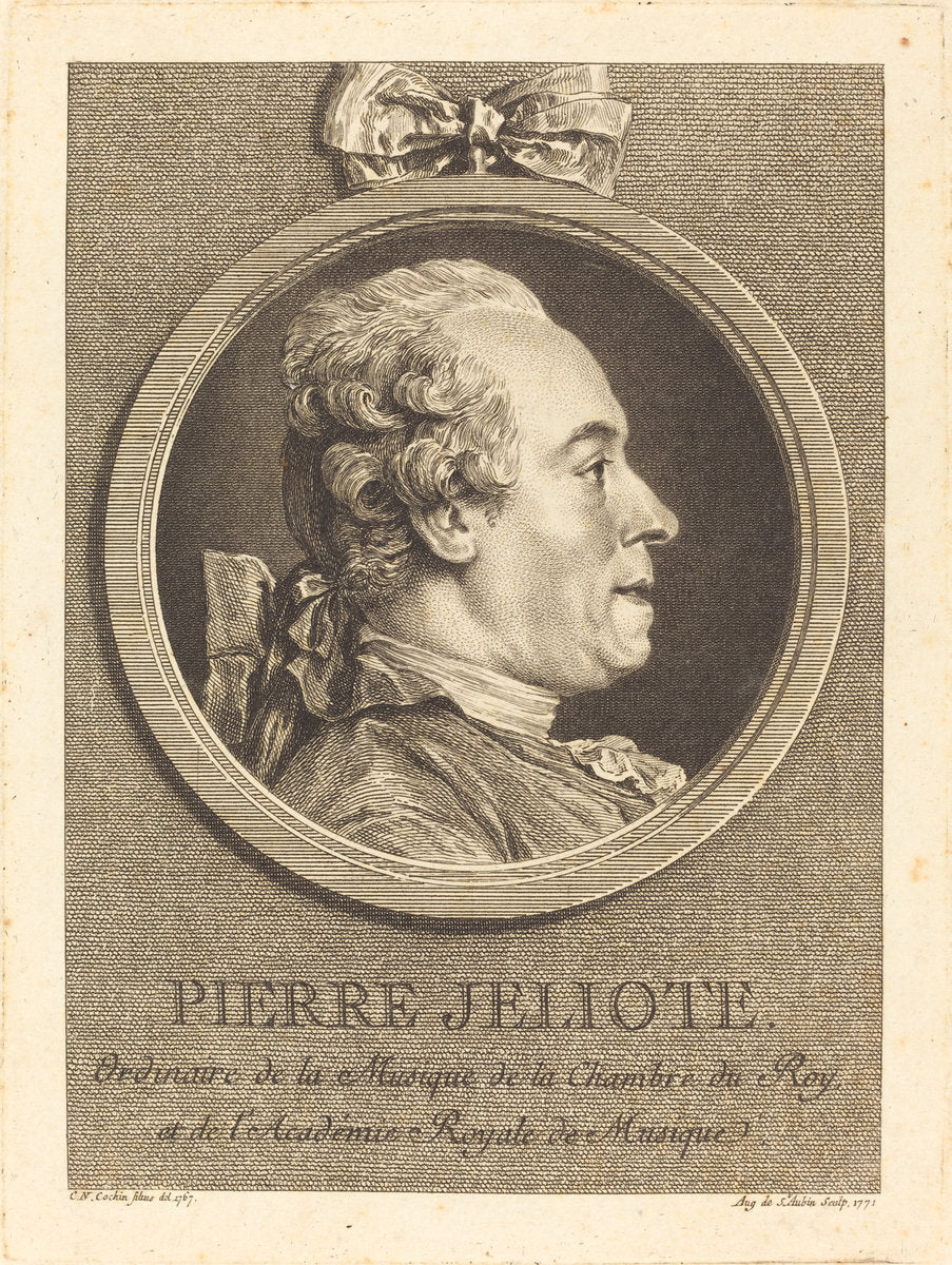 Pierre Jeliote by Augustin de Saint-Aubin after Charles-Nicolas Cochin II (French, 1736 - 1807), 16X12"(A3)Poster Print