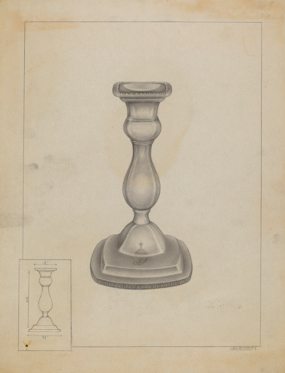 Candlestick by Milton Grubstein (American, active c. 1935), 16X12"(A3)Poster Print