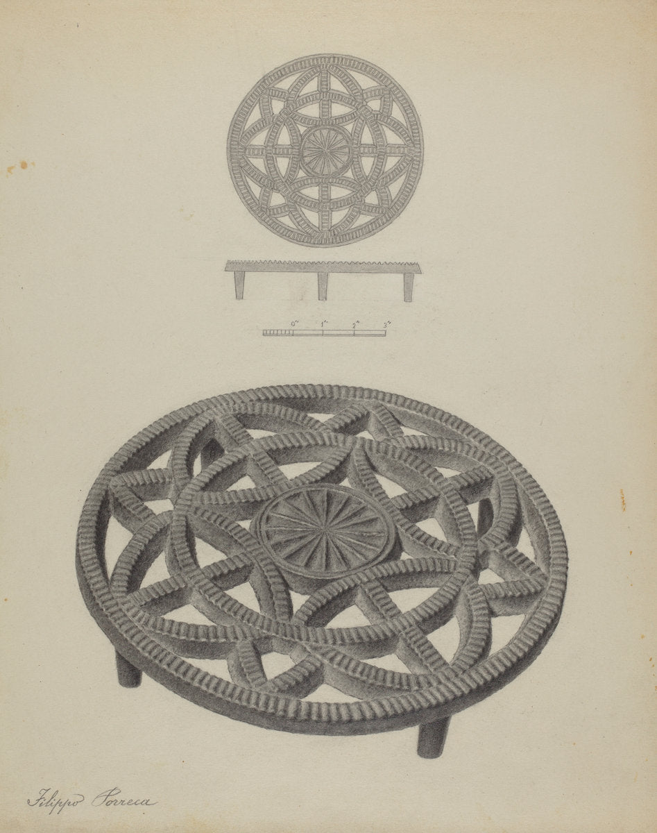 Pa. German Trivet by Filippo Porreca (American, active c. 1935), 16X12"(A3)Poster Print