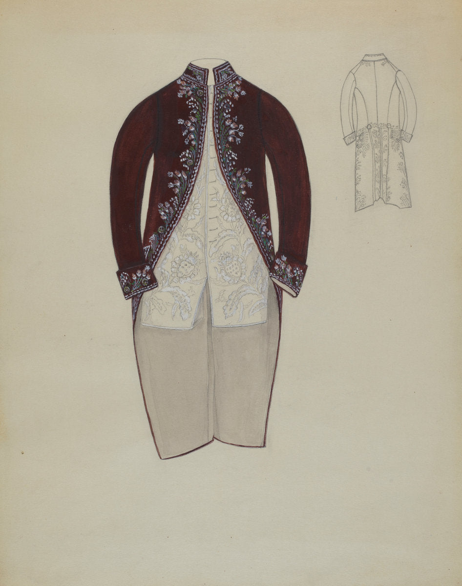 Coat and Waistcoat by Margaret Concha (American, active c. 1935), 16X12"(A3)Poster Print